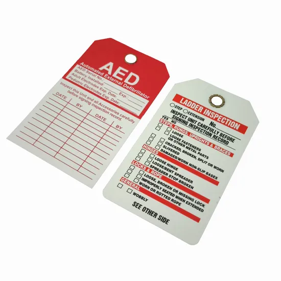 Etiqueta de bloqueo de seguridad impermeable personalizada para equipos industriales